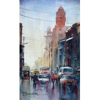 Sarfraz Musawir, Watercolor on Paper, 9x15 Inch, Cityscape Painting, AC-SAR-061